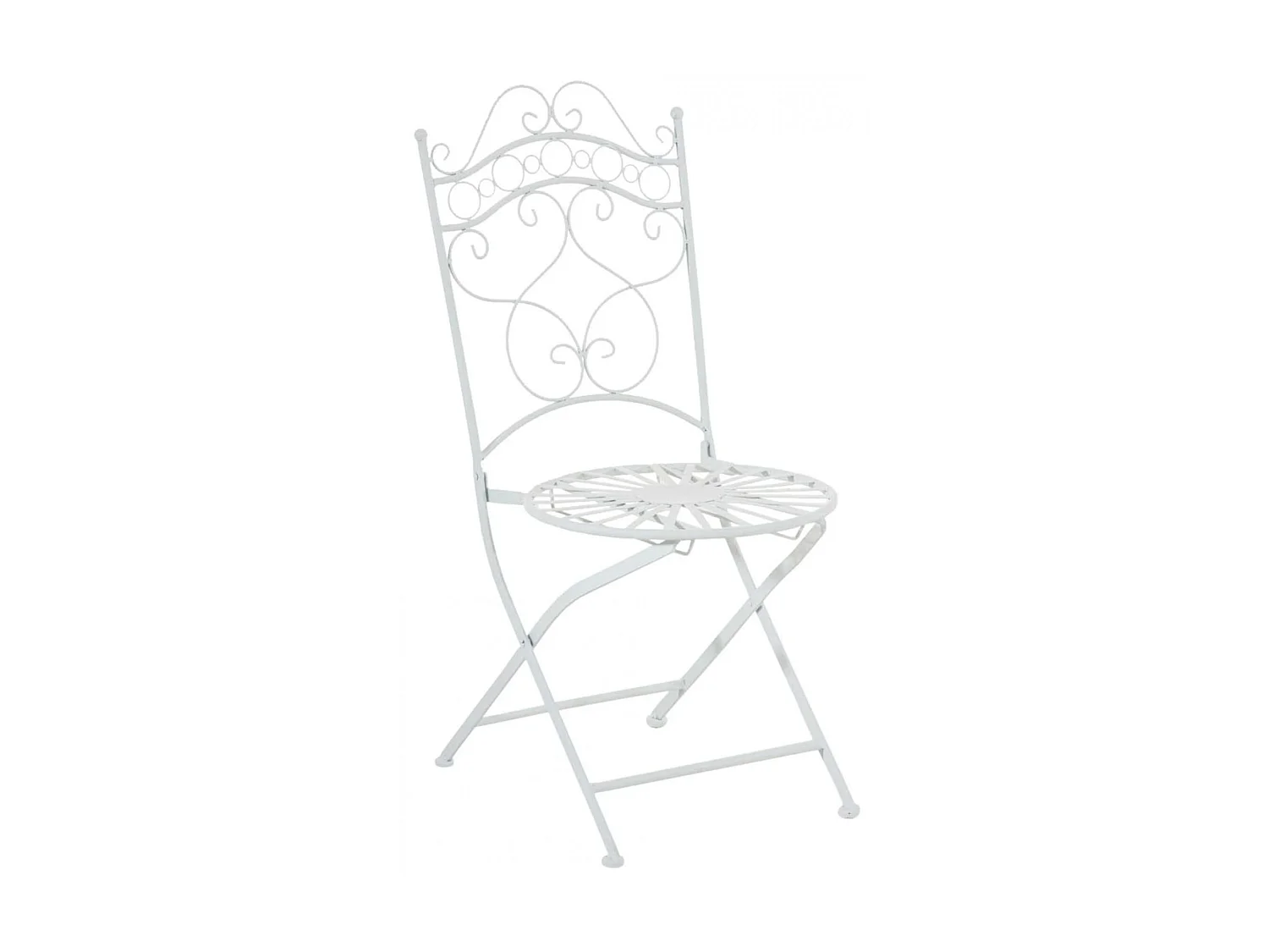 Lot de 2 Chaises de jardin - Métal & Fer galvanisé - Blanc - Indra