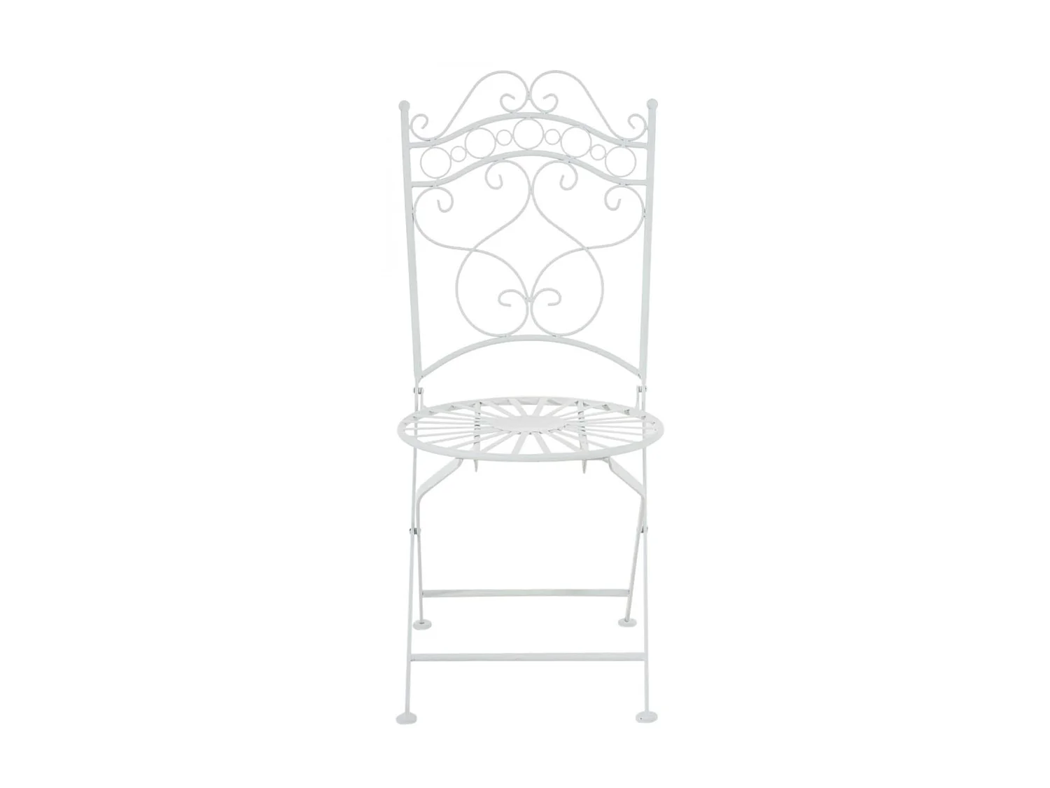 Lot de 2 Chaises de jardin - Métal & Fer galvanisé - Blanc - Indra