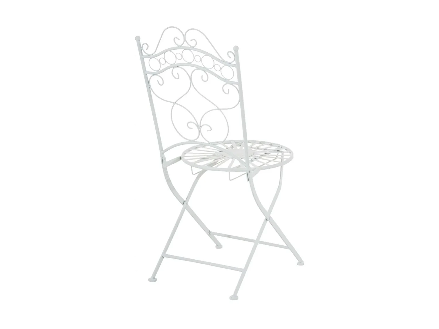 Lot de 2 Chaises de jardin - Métal & Fer galvanisé - Blanc - Indra