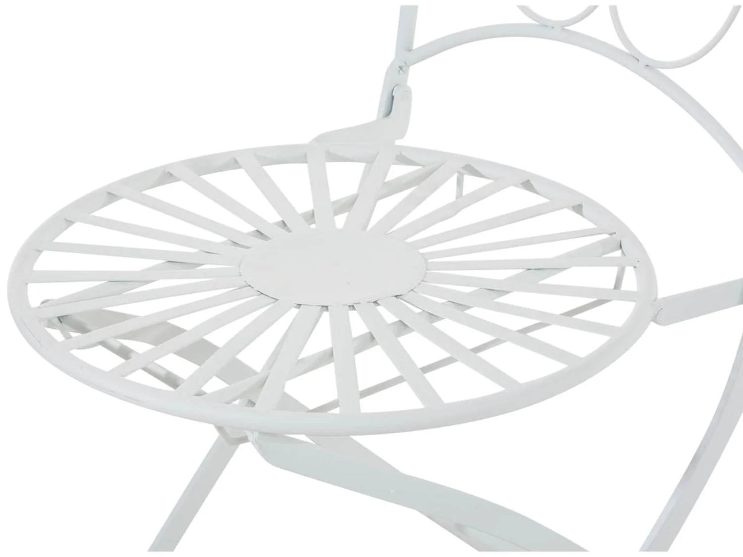 Lot de 2 Chaises de jardin - Métal & Fer galvanisé - Blanc - Indra