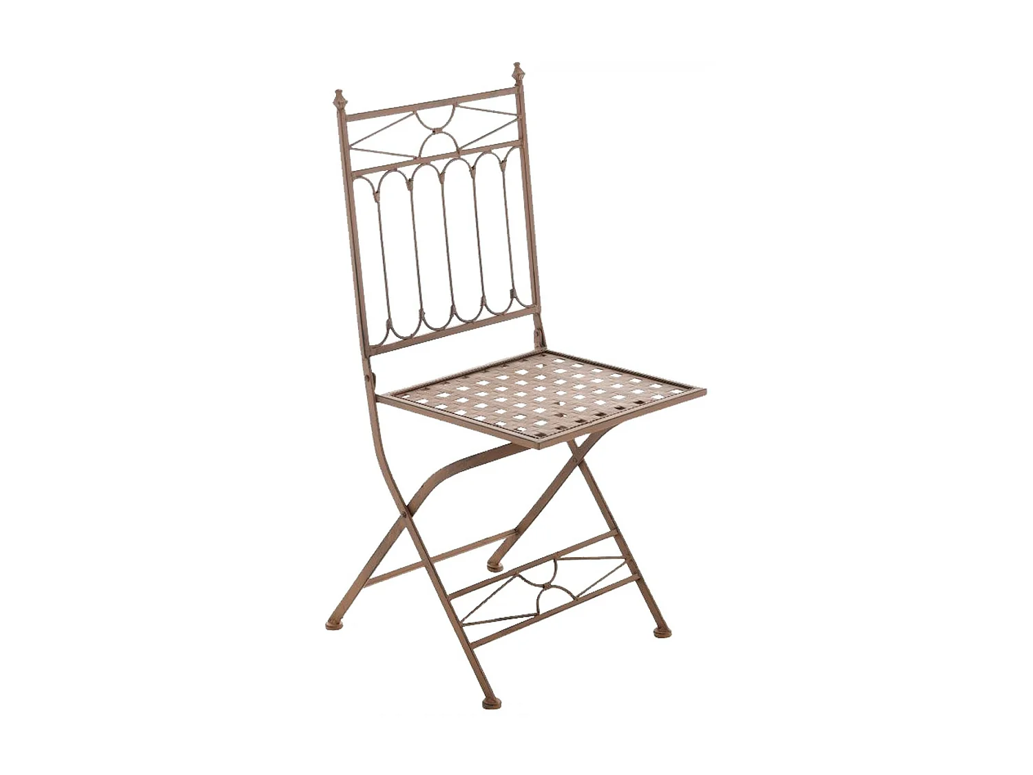 Lot de 2 Chaises de jardin - Métal & Métal - Marron antique - Asina