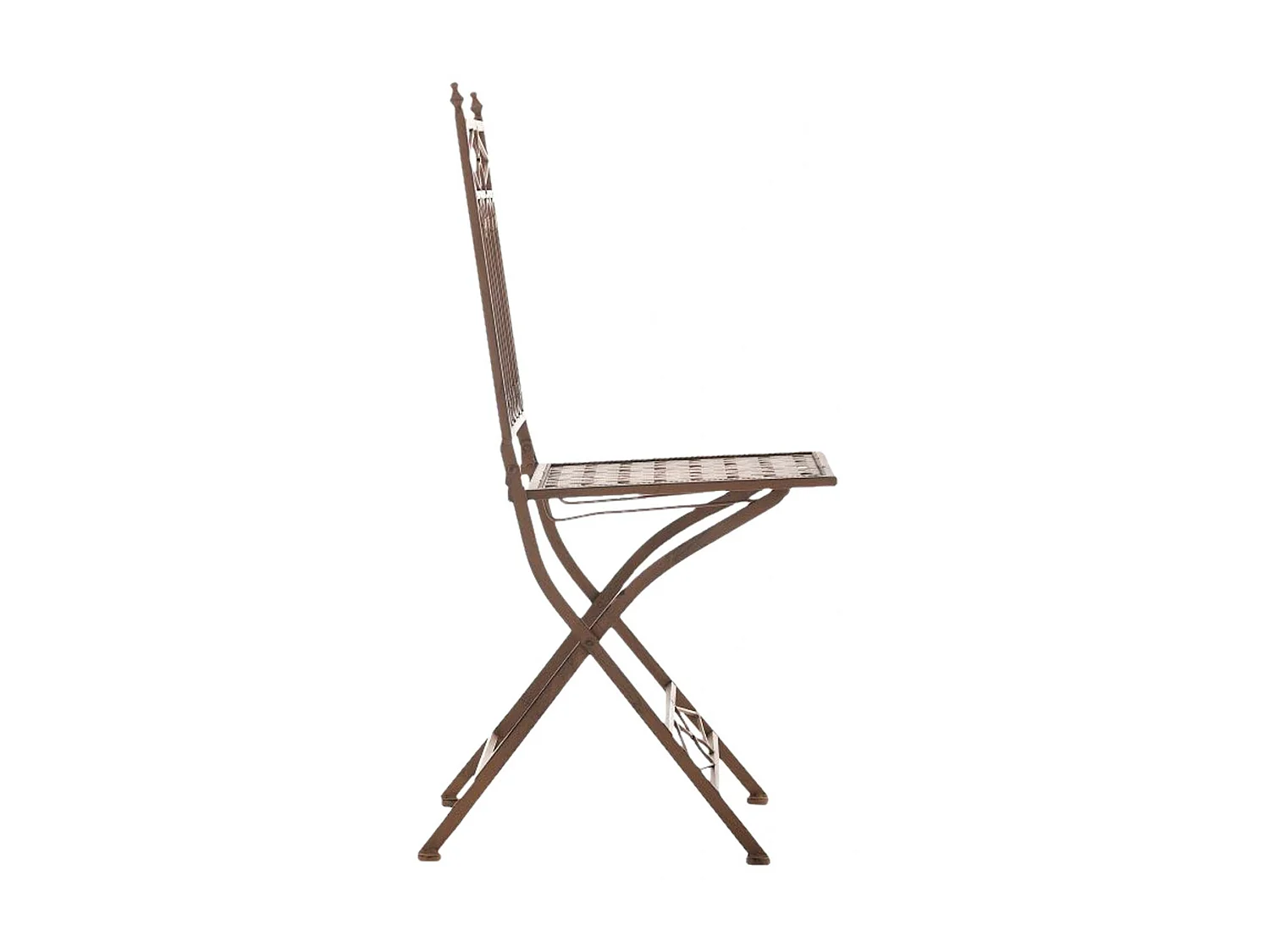 Lot de 2 Chaises de jardin - Métal & Métal - Marron antique - Asina