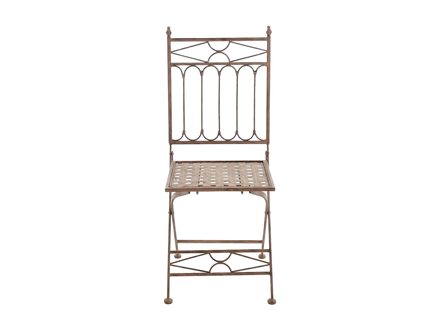 Lot de 2  Chaises de jardin - Métal - Marron antique - Asina