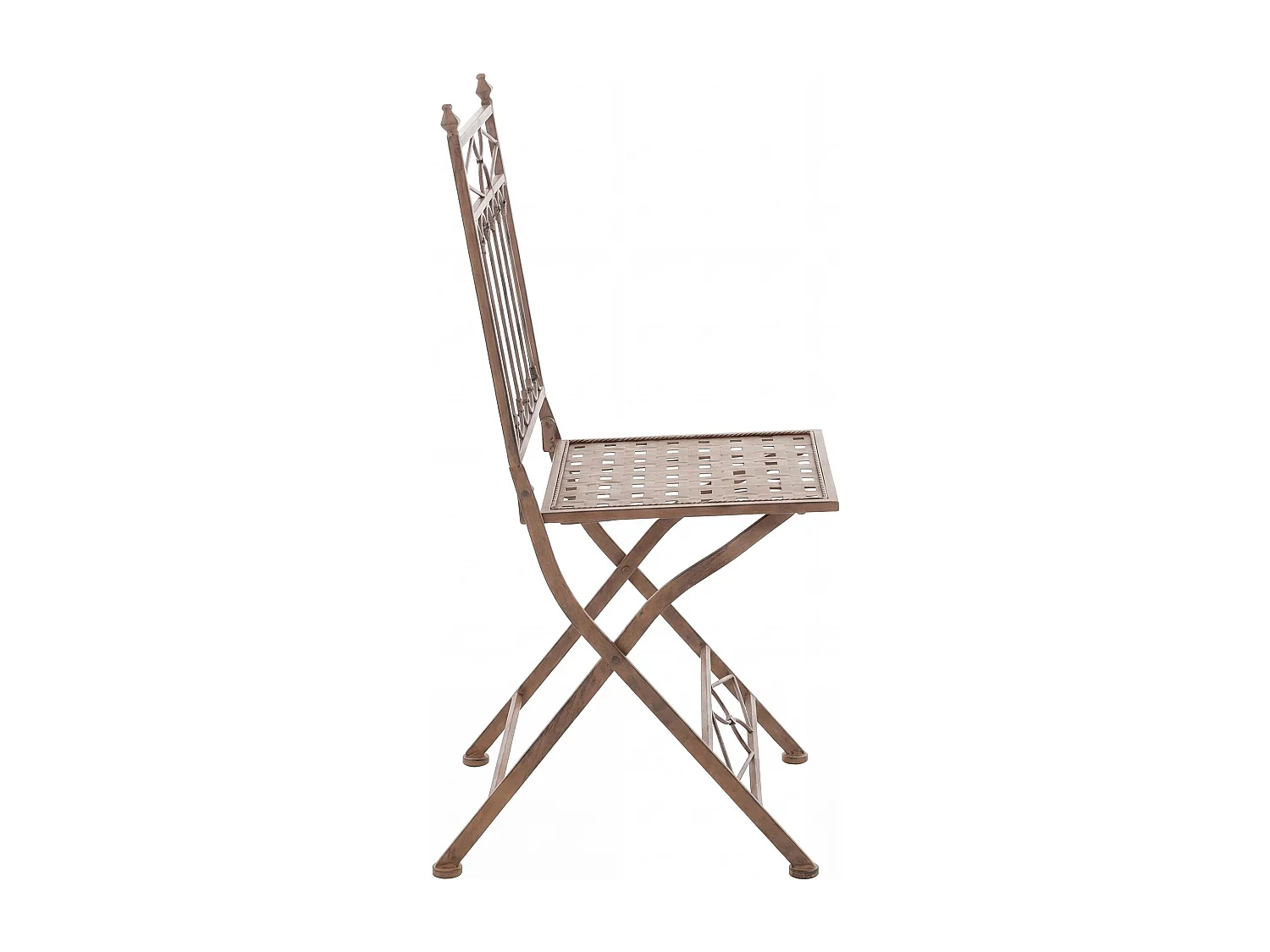 Lot de 2  Chaises de jardin - Métal - Marron antique - Asina