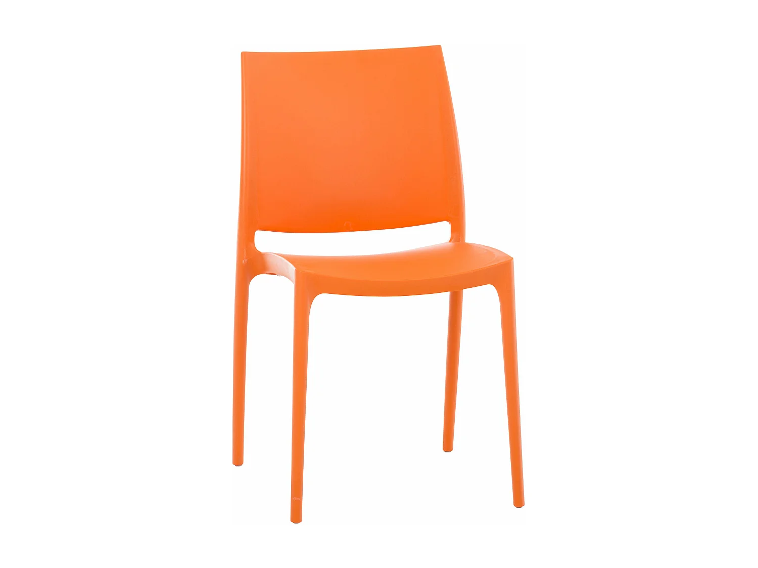 Lot de 2  Chaises de jardin - Plastique - Orange - Maya