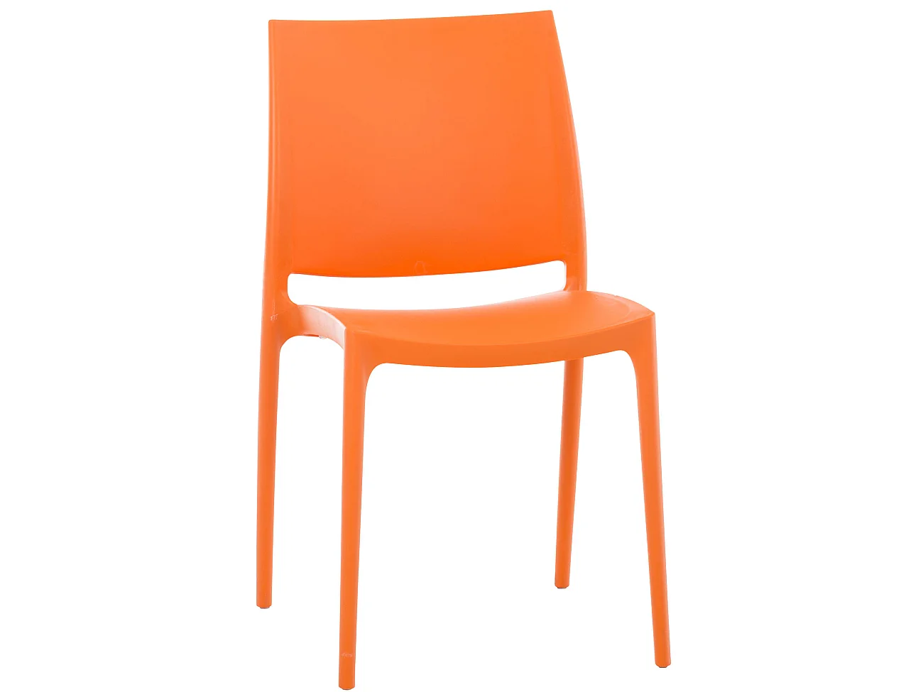Lot de 2  Chaises de jardin - Plastique - Orange - Maya