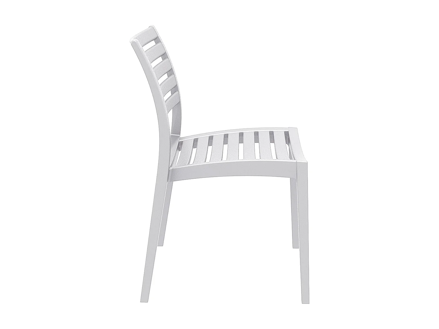 Lot de 2  Chaises de jardin - Plastique & Plastique - Blanc - Ares