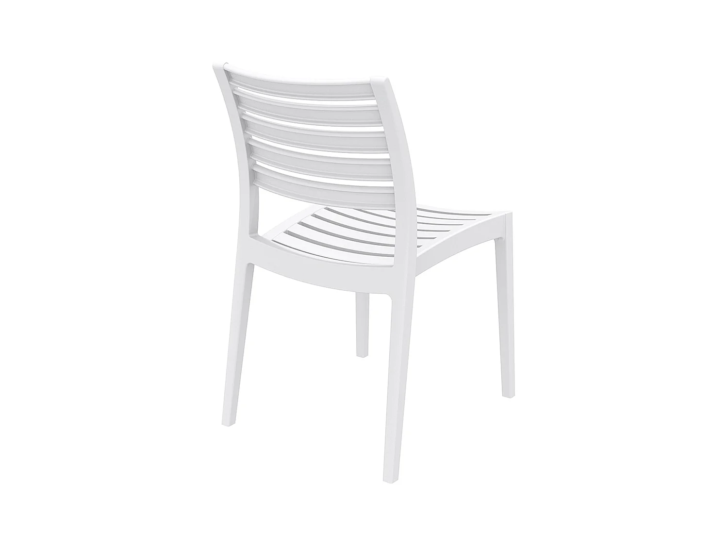 Lot de 2  Chaises de jardin - Plastique & Plastique - Blanc - Ares