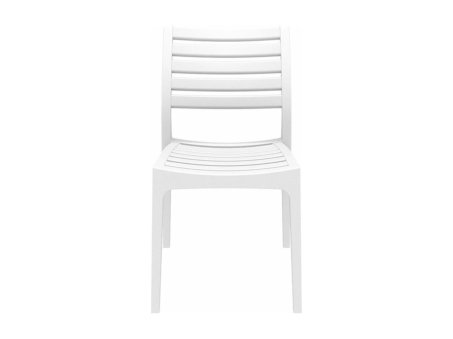 Lot de 2  Chaises de jardin - Plastique & Plastique - Blanc - Ares