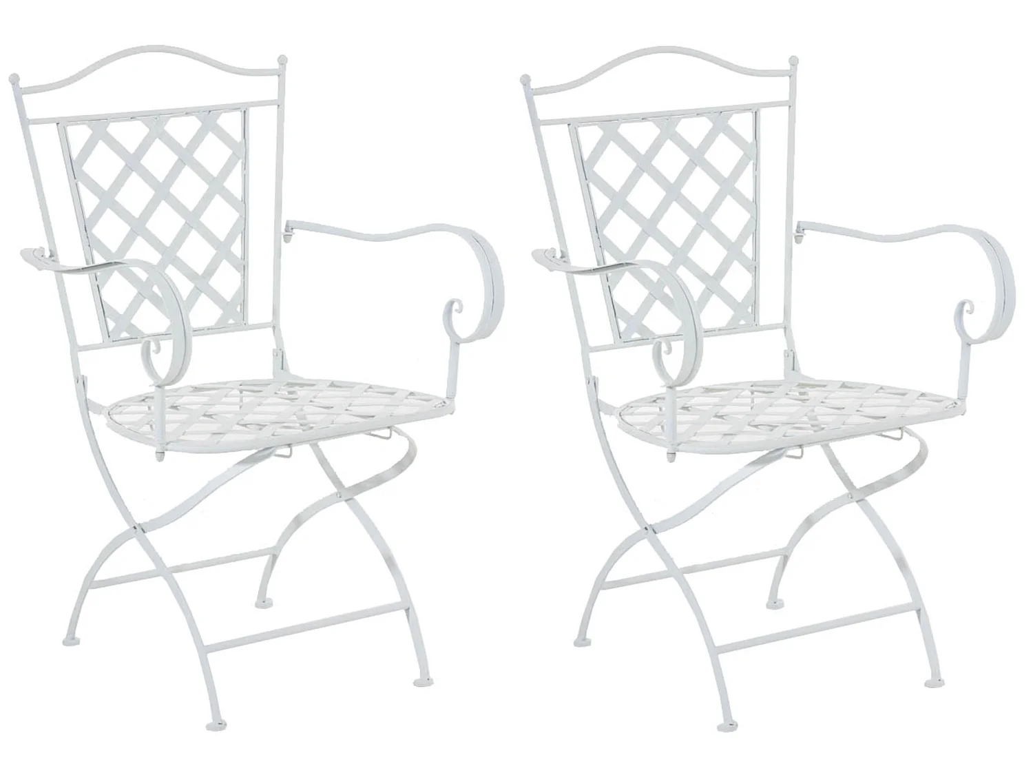 Set De 2 sillas de terraza - Metal & Hierro galvanizado - Blanco - Adara
