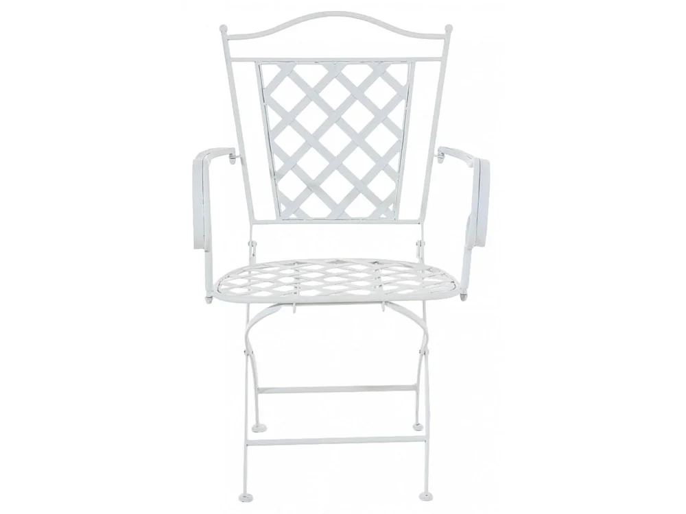 Lot de 2 Chaises de jardin - Métal & Fer galvanisé - Blanc - Adara