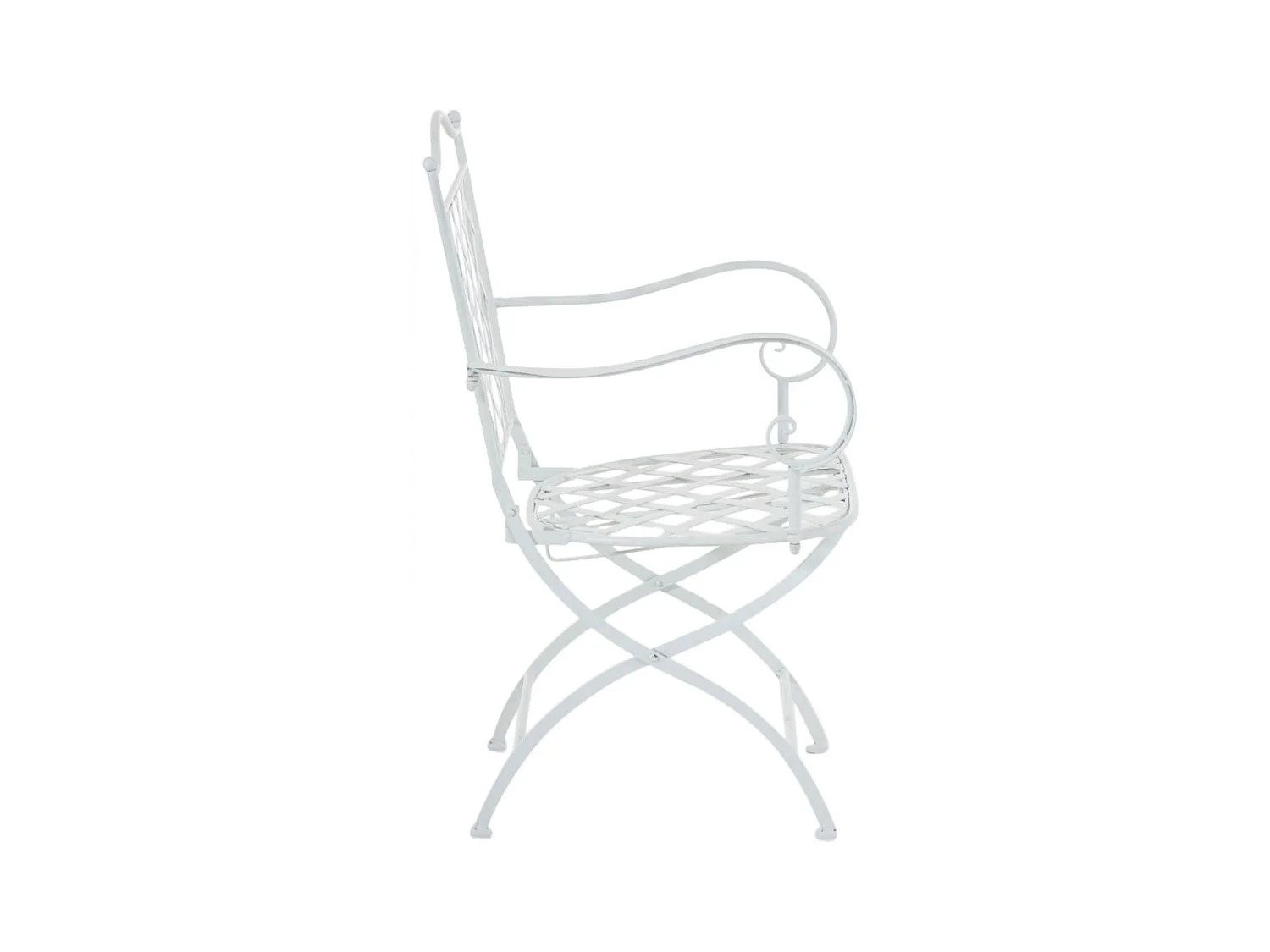 Lot de 2 Chaises de jardin - Métal & Fer galvanisé - Blanc - Adara