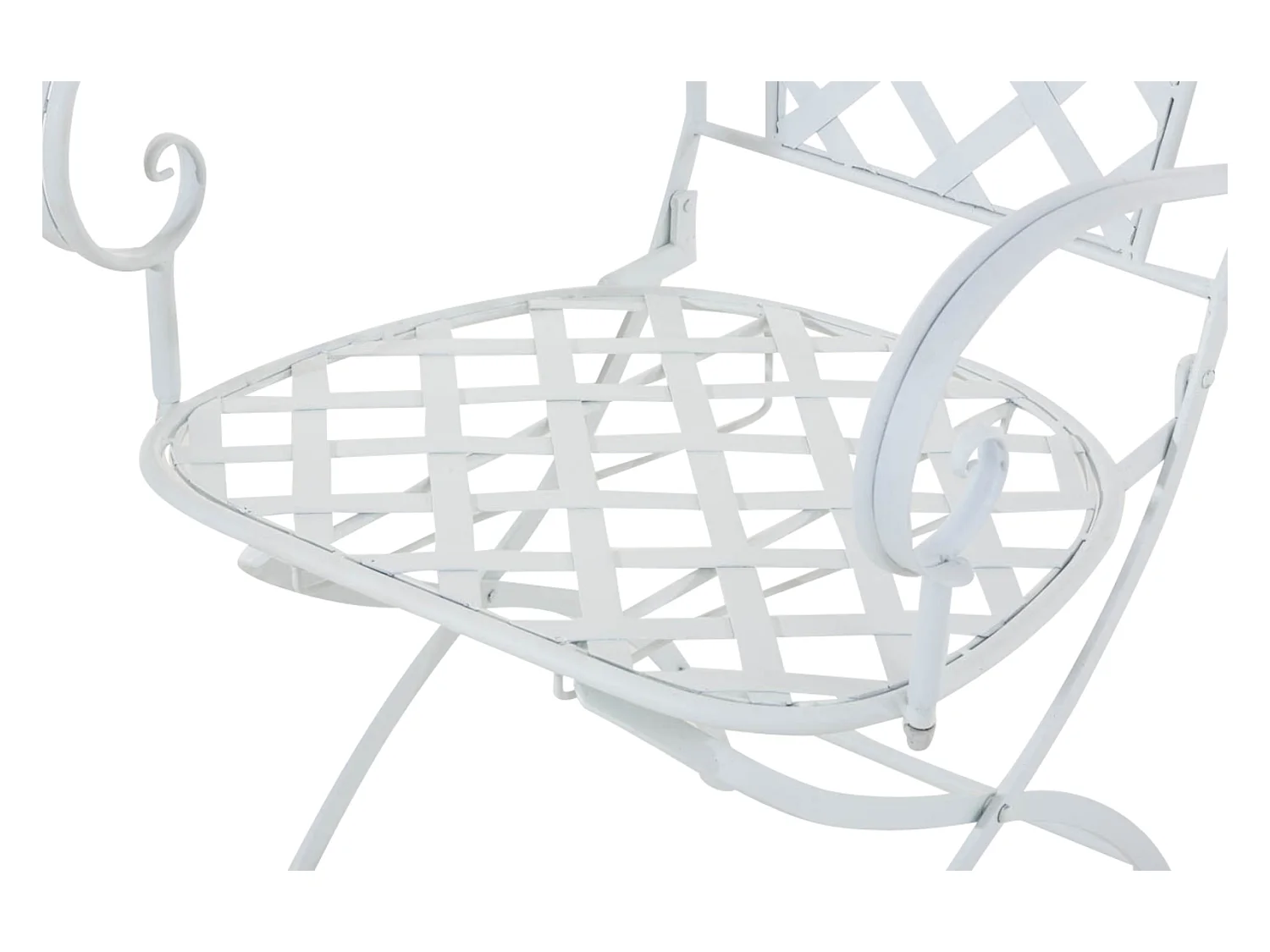 Lot de 2 Chaises de jardin - Métal & Fer galvanisé - Blanc - Adara