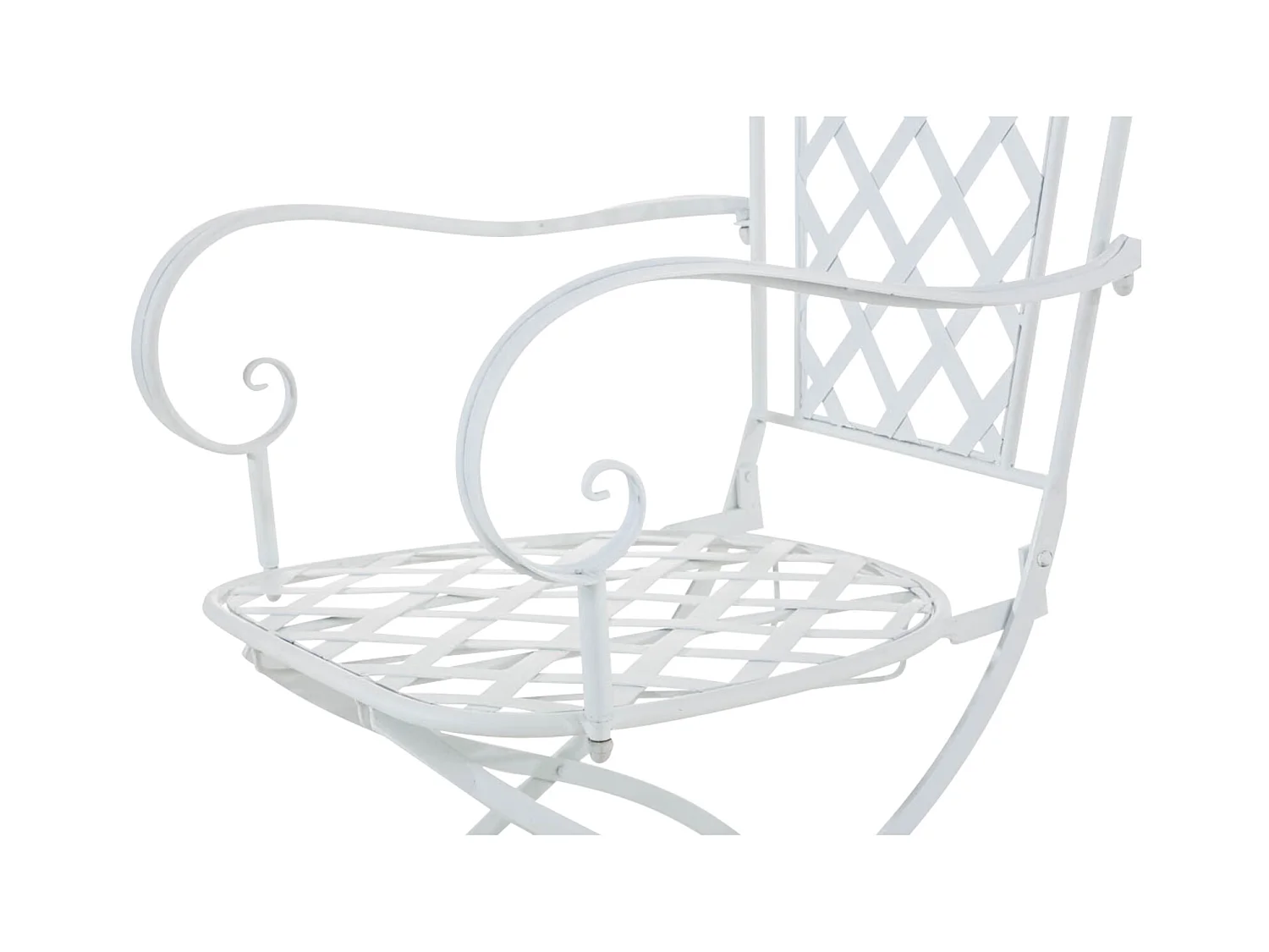 Lot de 2 Chaises de jardin - Métal & Fer galvanisé - Blanc - Adara