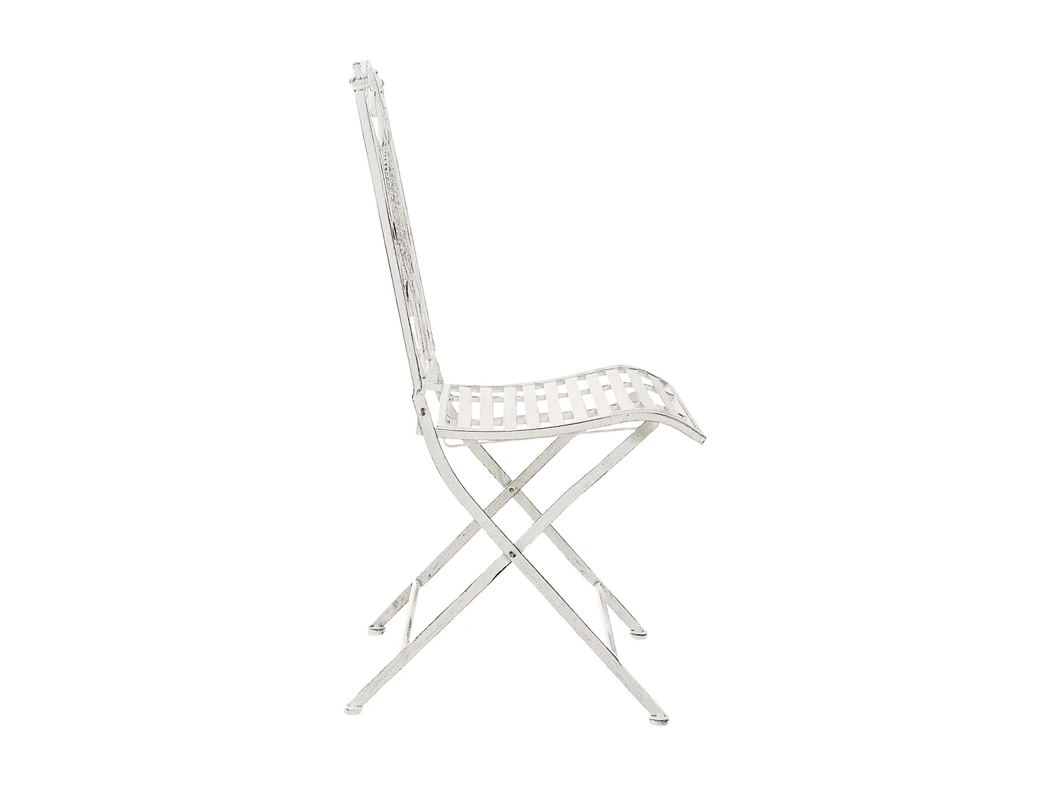 Lot de 2  Chaises de jardin - Métal - Blanc antique - Sibell