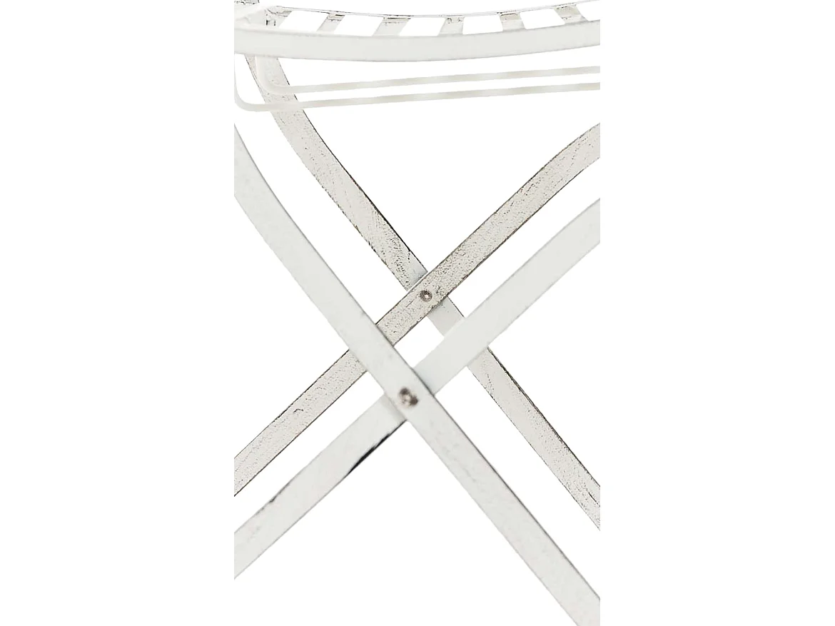 Lot de 2  Chaises de jardin - Métal - Blanc antique - Sibell