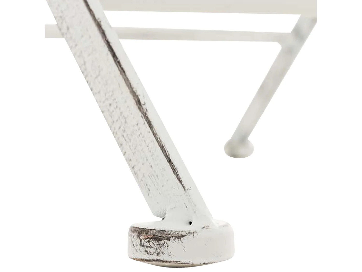 Lot de 2  Chaises de jardin - Métal - Blanc antique - Sibell