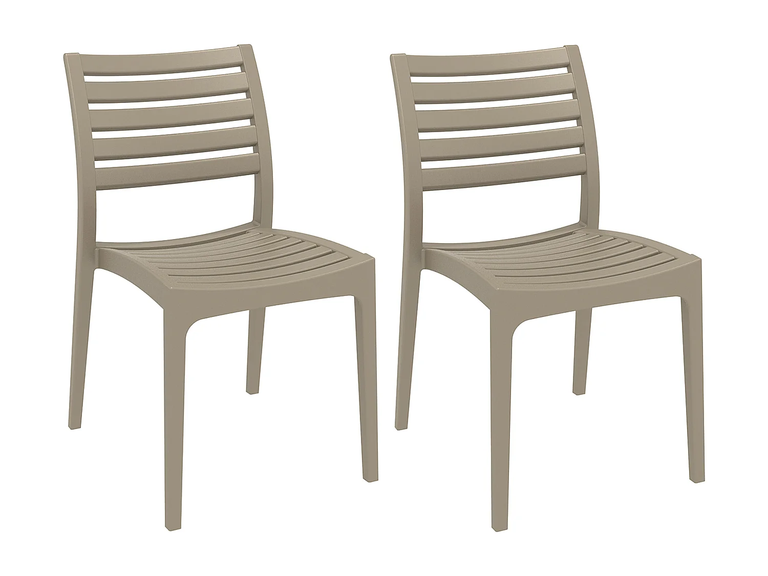 Lot de 2  Chaises de jardin - Plastique & Plastique - Boue - Ares