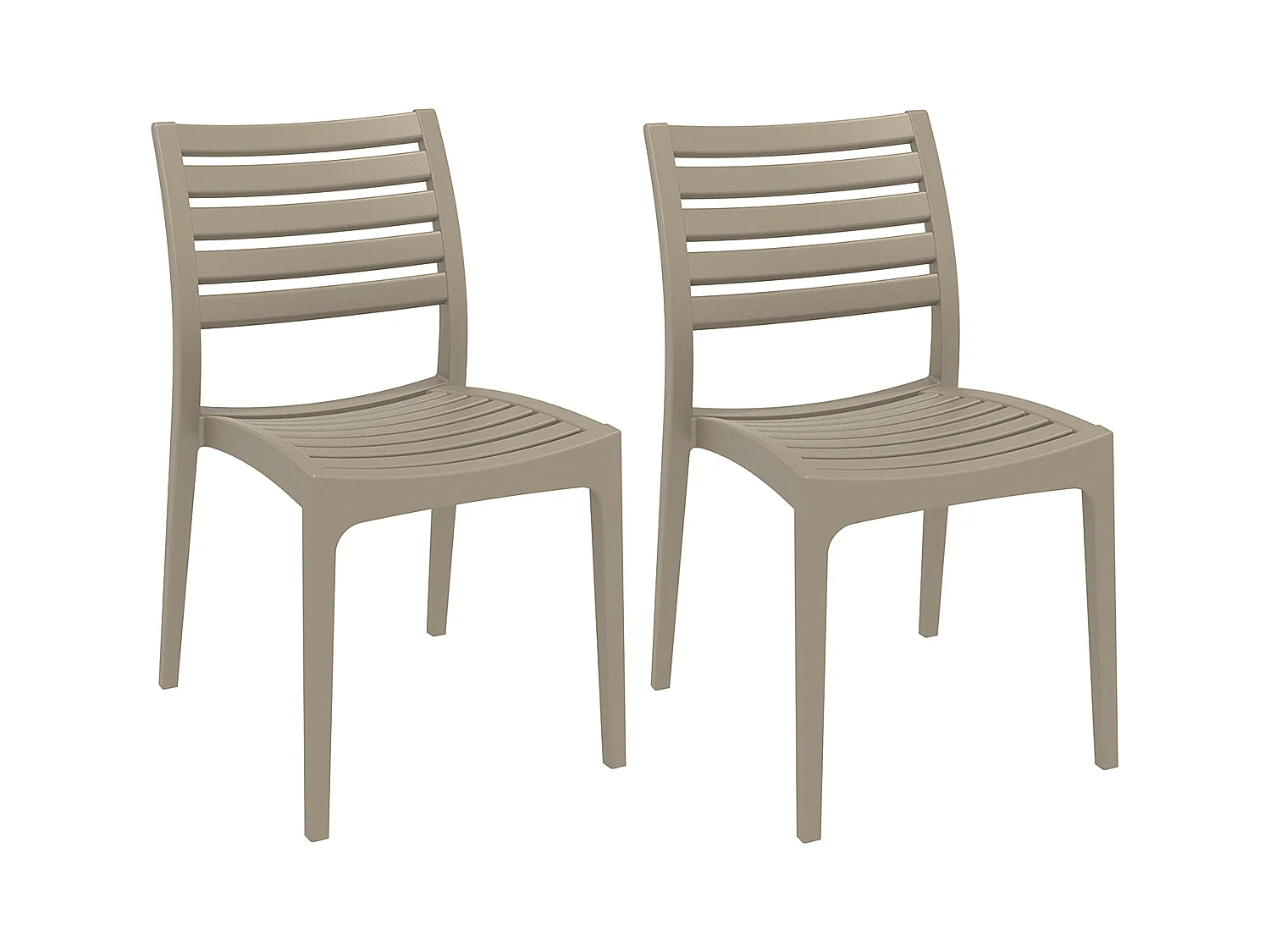 Lot de 2  Chaises de jardin - Plastique & Plastique - Boue - Ares