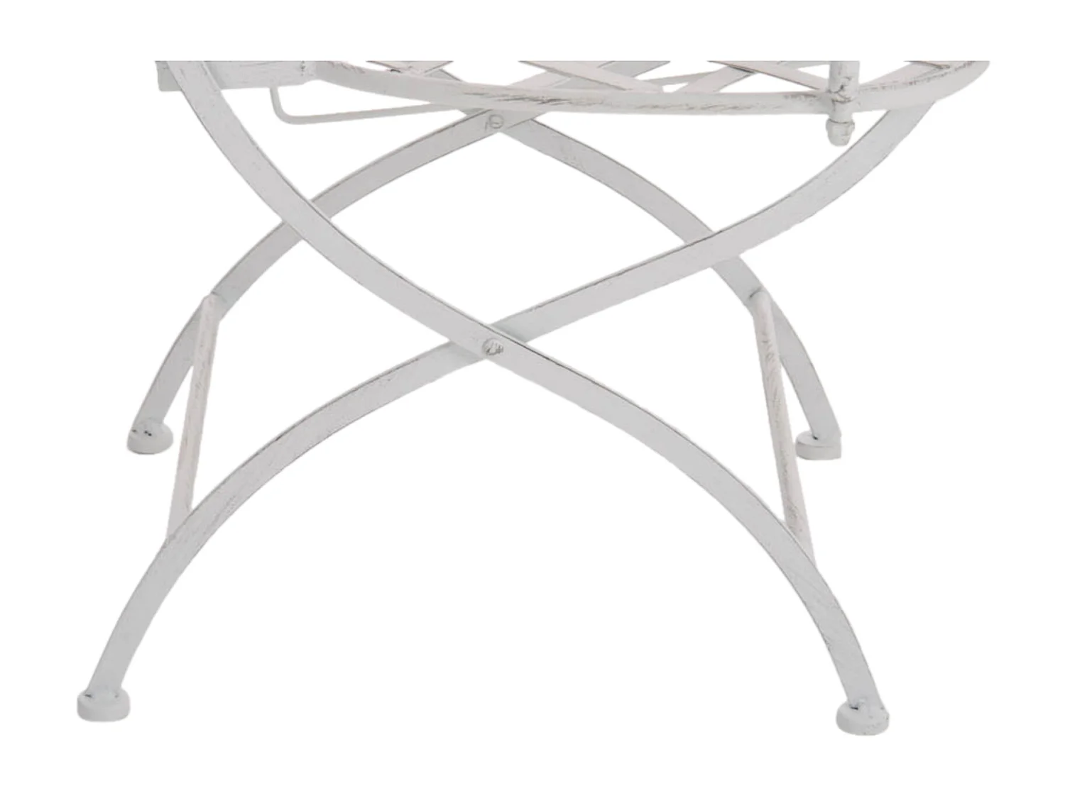 Lot de 2 Chaises de jardin - Métal & Fer galvanisé - Blanc antique - Adara