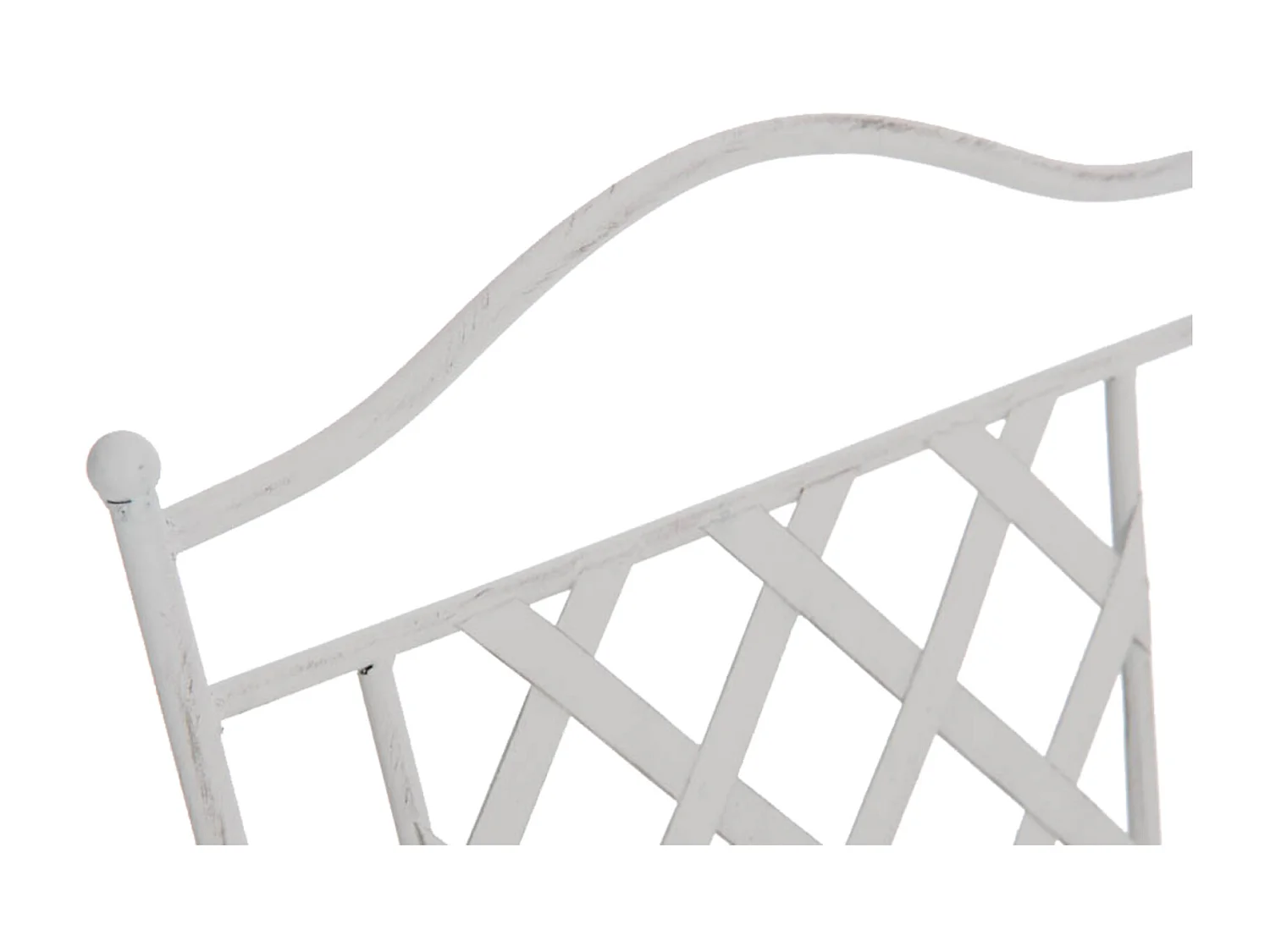 Lot de 2 Chaises de jardin - Métal & Fer galvanisé - Blanc antique - Adara