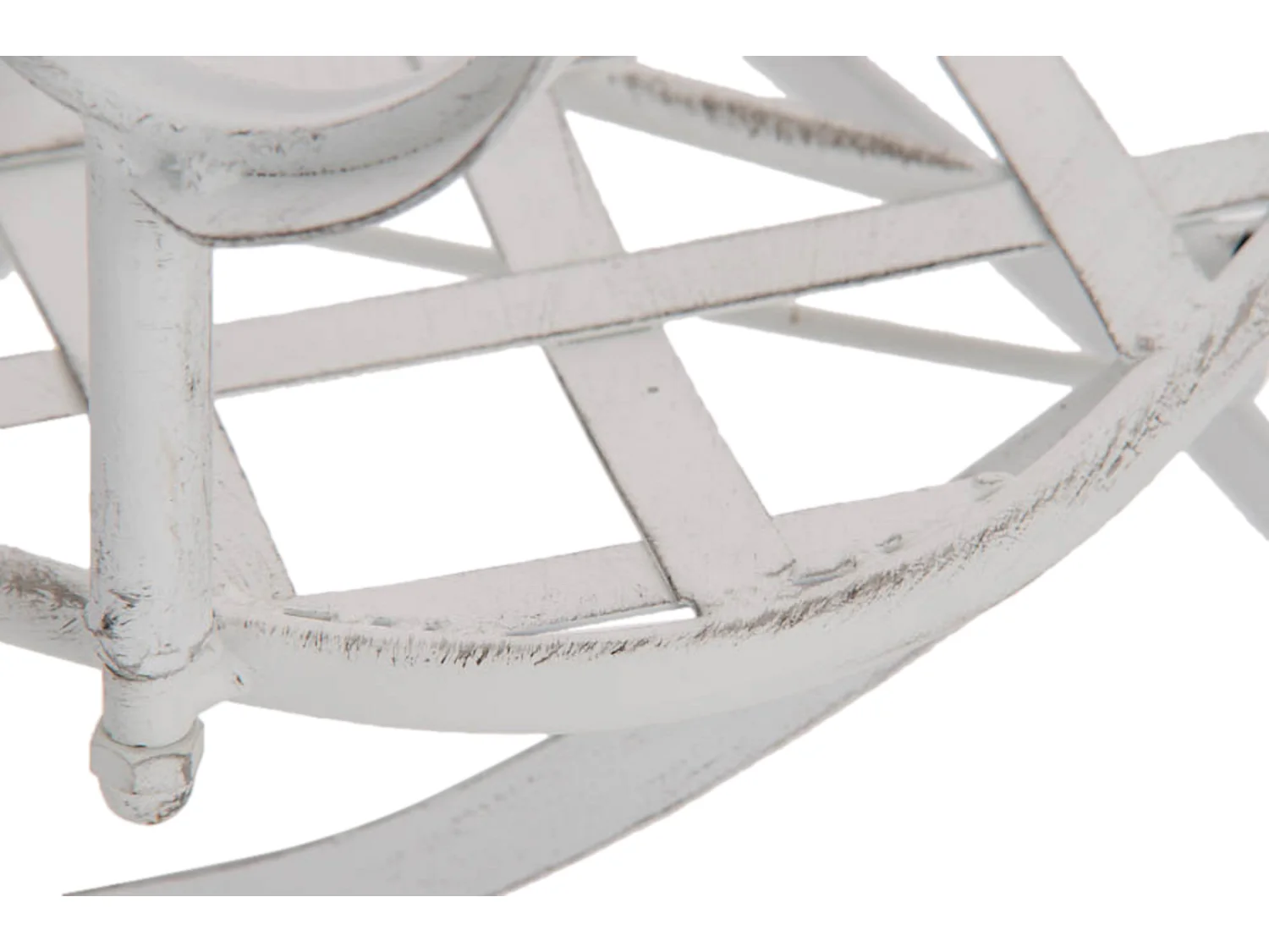 Lot de 2 Chaises de jardin - Métal & Fer galvanisé - Blanc antique - Adara