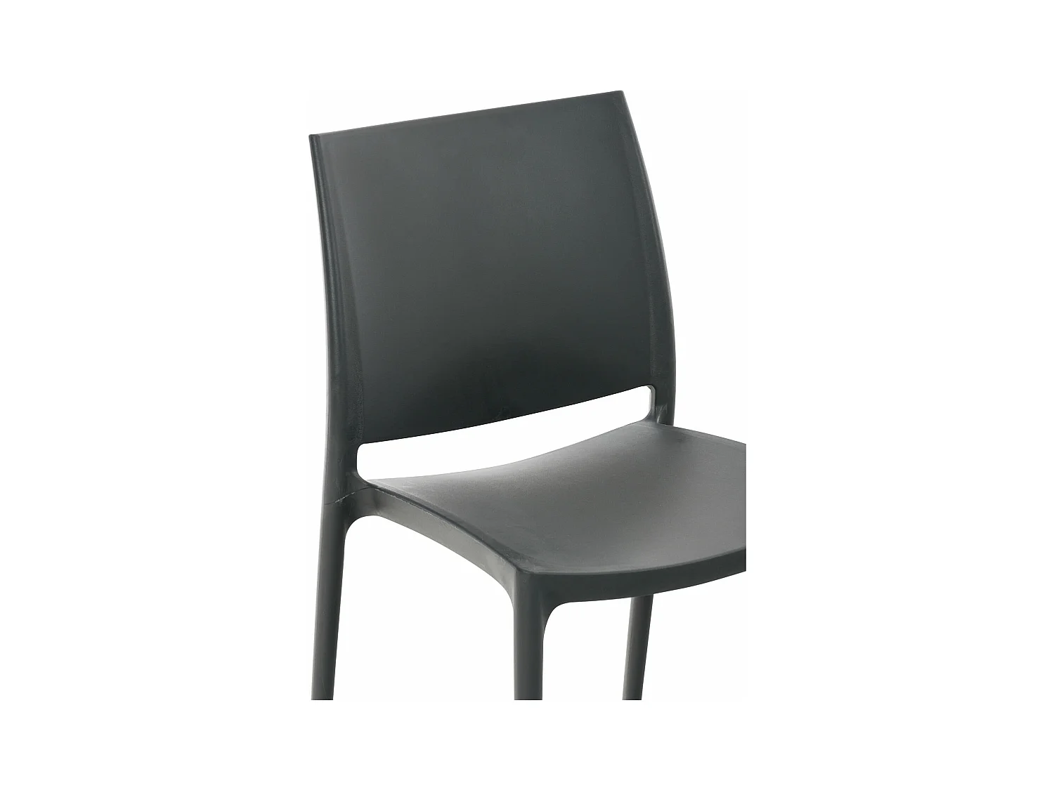 Lot de 2  Chaises de jardin - Plastique - Gris foncé - Maya