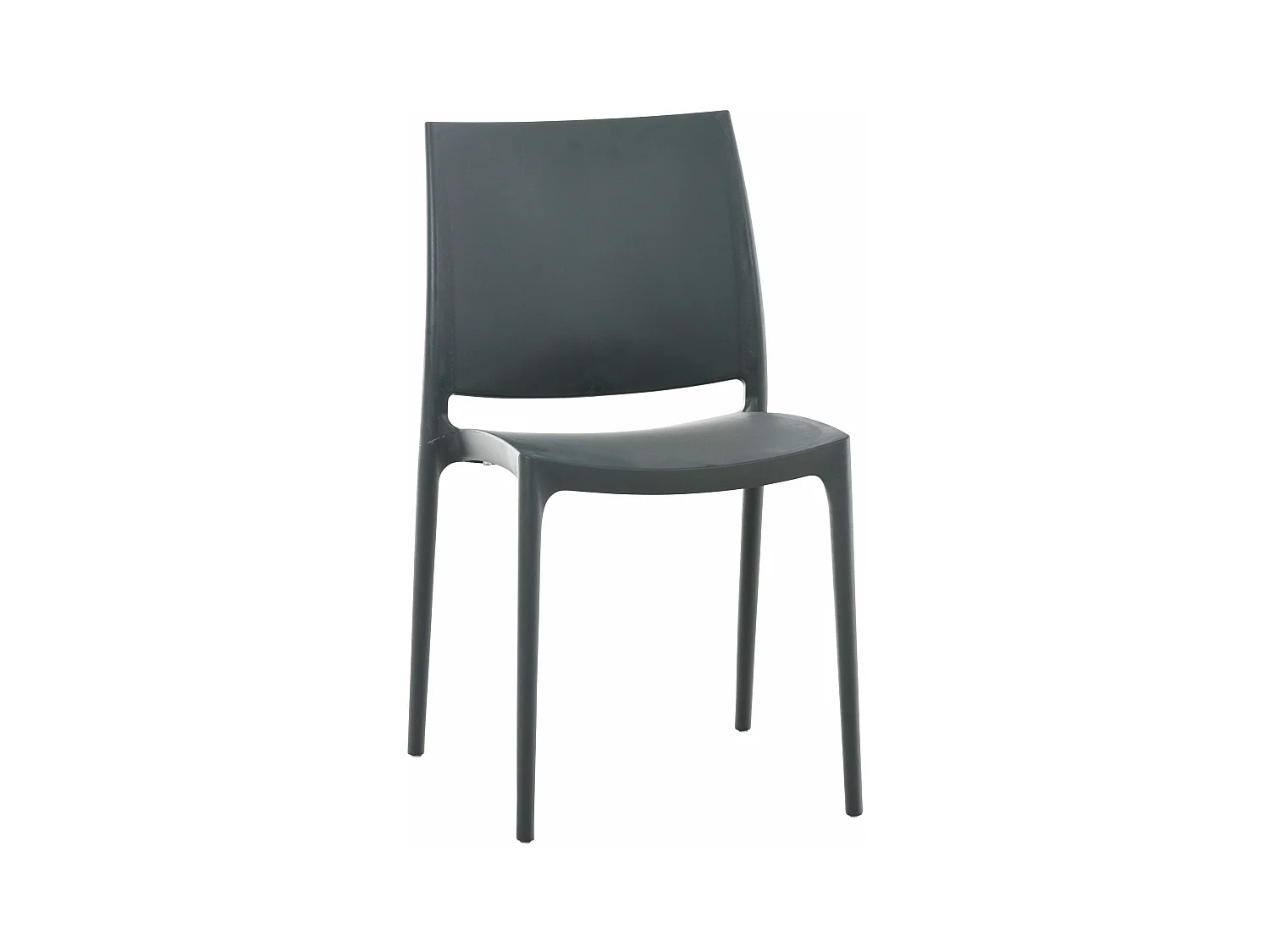 Lot de 2  Chaises de jardin - Plastique - Gris foncé - Maya