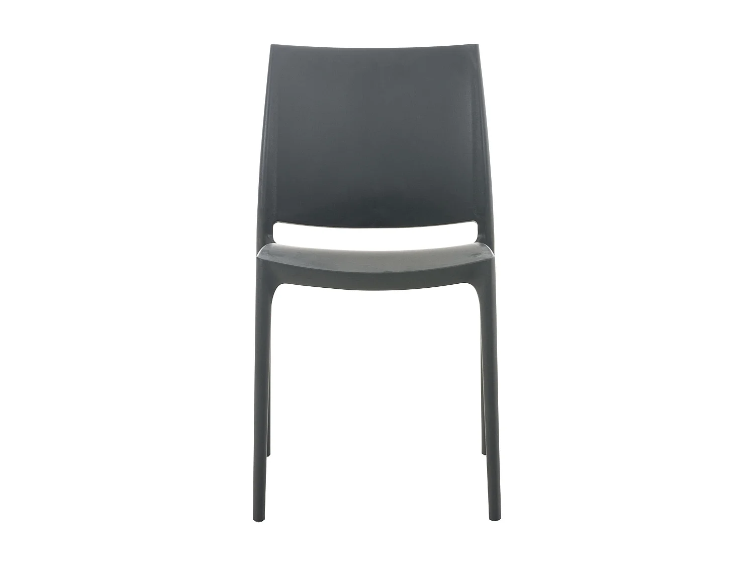 Lot de 2  Chaises de jardin - Plastique - Gris foncé - Maya