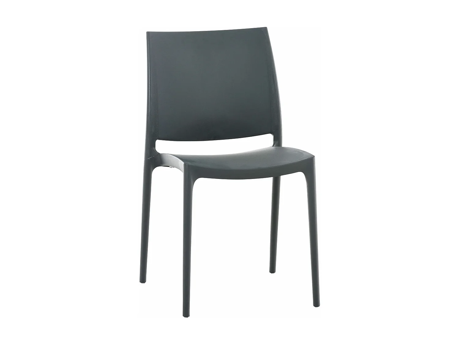 Lot de 2  Chaises de jardin - Plastique - Gris foncé - Maya