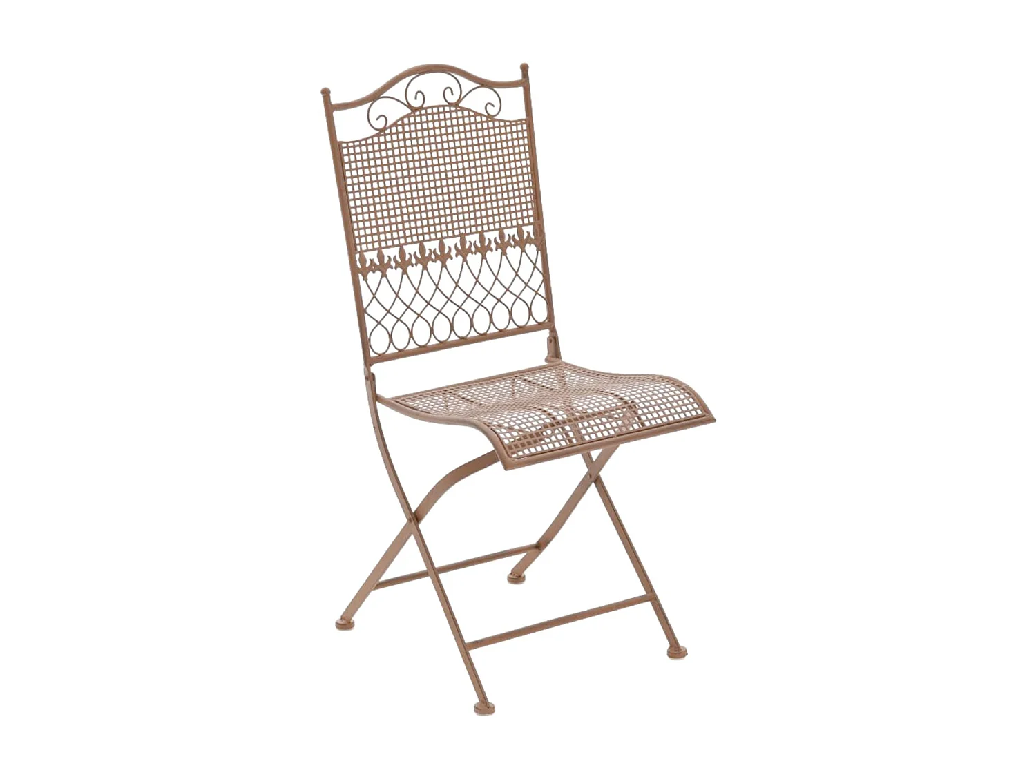 Lot de 2  Chaises de jardin - Métal - Marron antique - Kiran