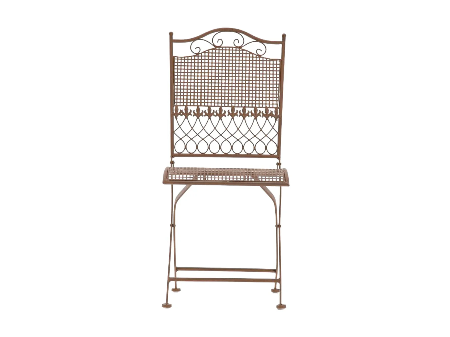 Lot de 2  Chaises de jardin - Métal - Marron antique - Kiran