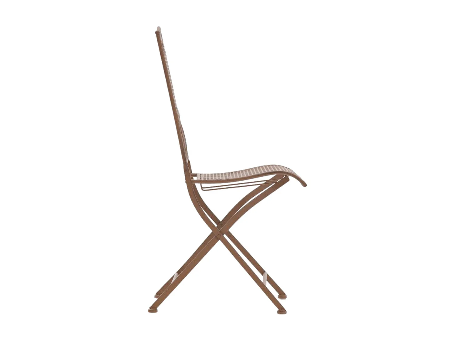 Lot de 2  Chaises de jardin - Métal - Marron antique - Kiran