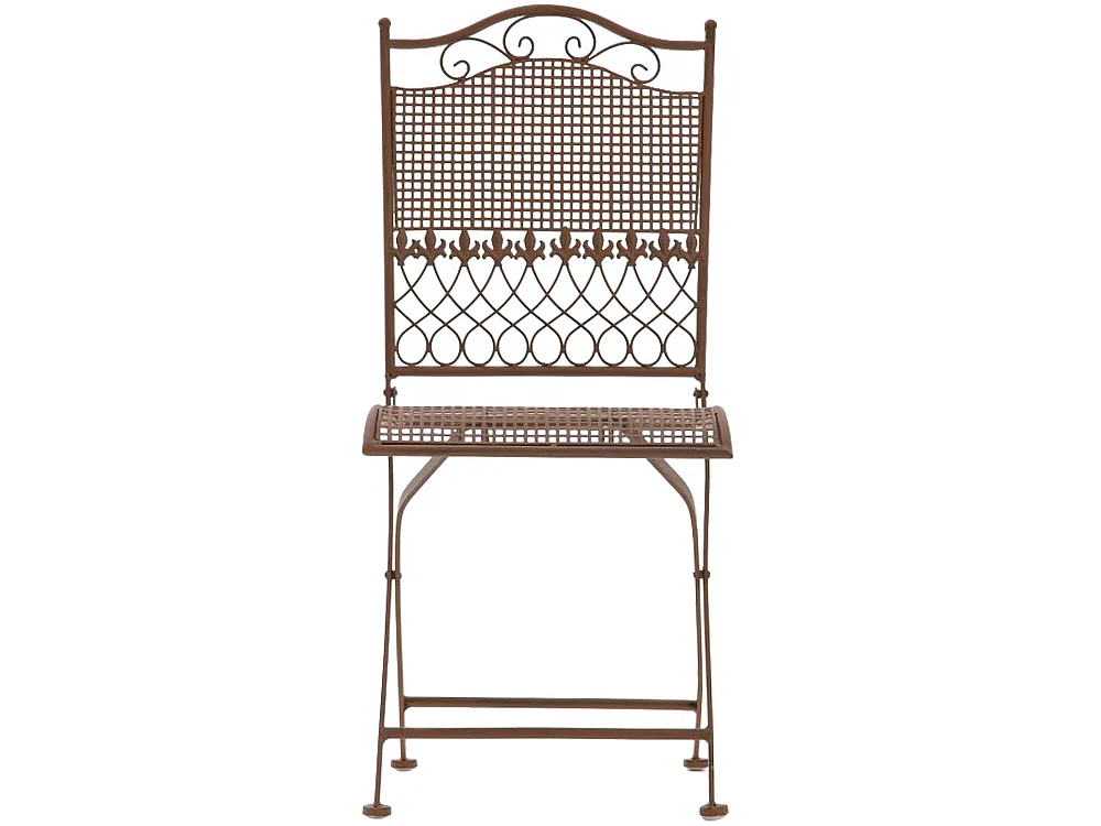Lot de 2  Chaises de jardin - Métal - Marron antique - Kiran
