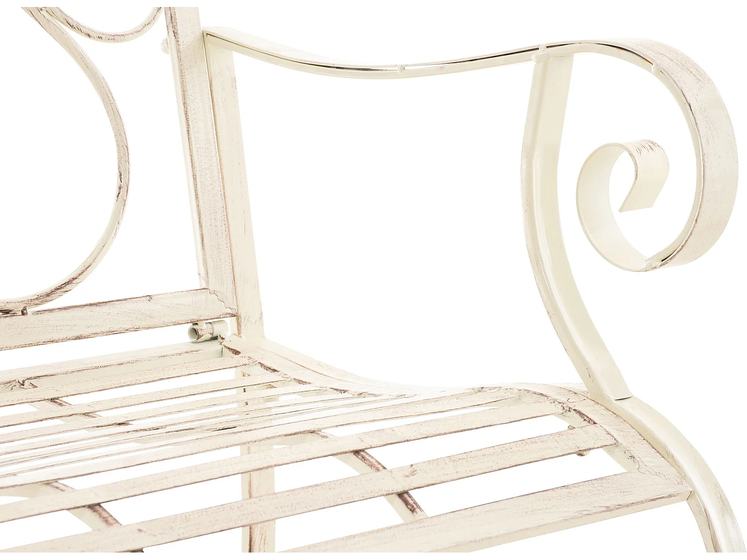 Lot de 2  Chaises de jardin - Métal & Chrome - Crème antique - Punjab