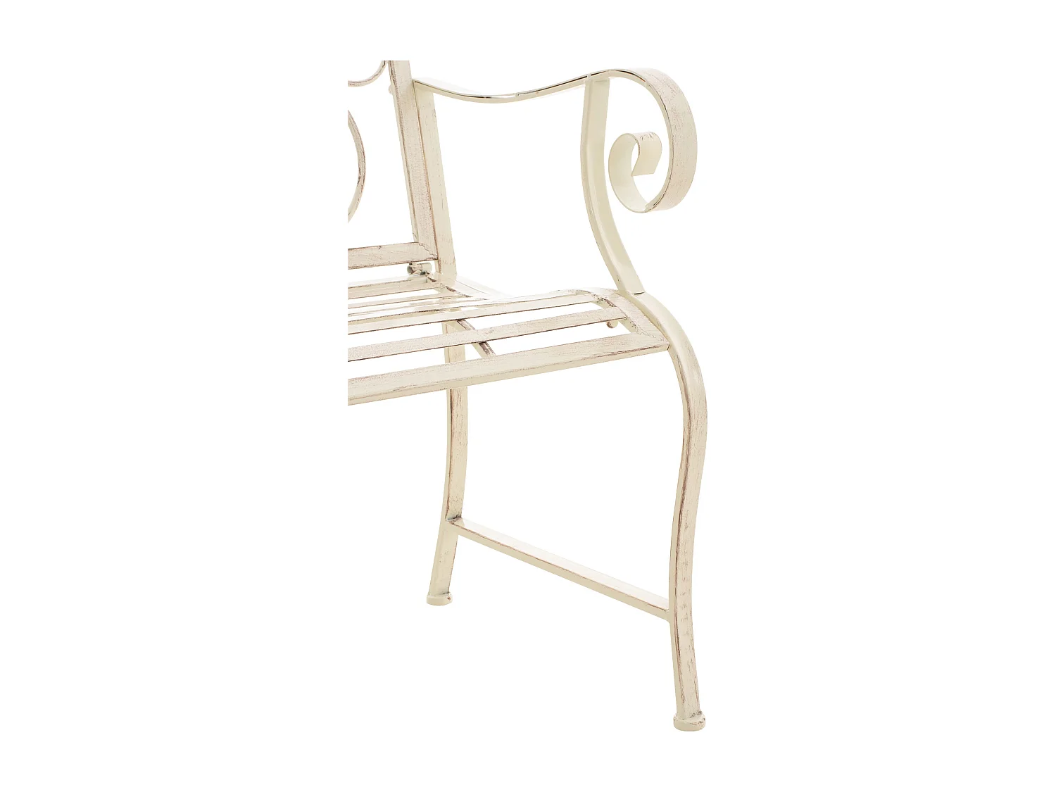 Lot de 2  Chaises de jardin - Métal & Chrome - Crème antique - Punjab