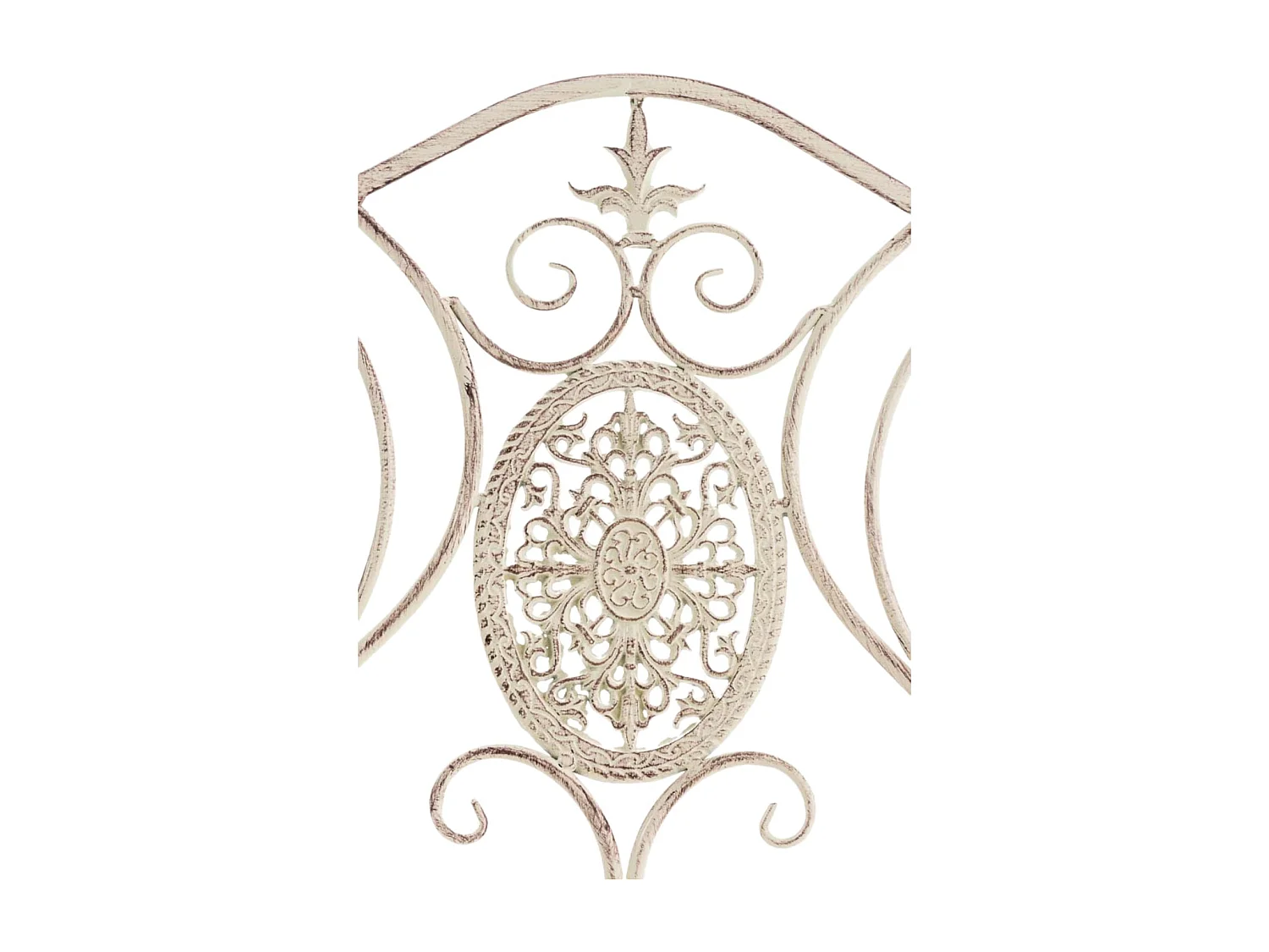 Lot de 2  Chaises de jardin - Métal & Chrome - Crème antique - Punjab