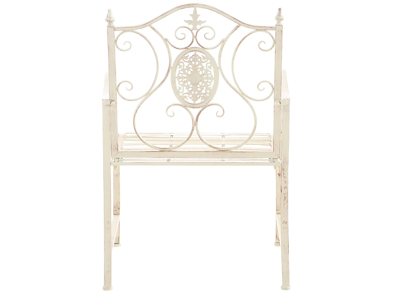 Lot de 2  Chaises de jardin - Métal - Crème antique - Punjab