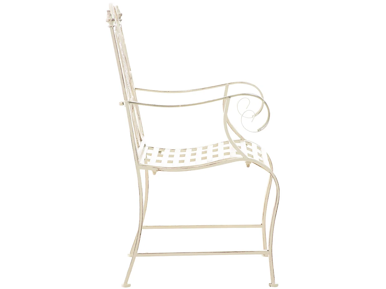 Lot de 2  Chaises de jardin - Métal - Crème antique - Punjab