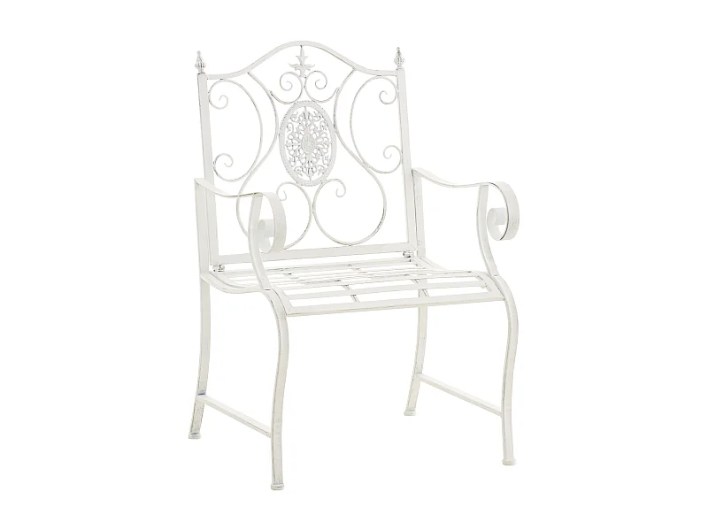 Tuinstoel - Metaal & zwart - antiek/wit - Punjab