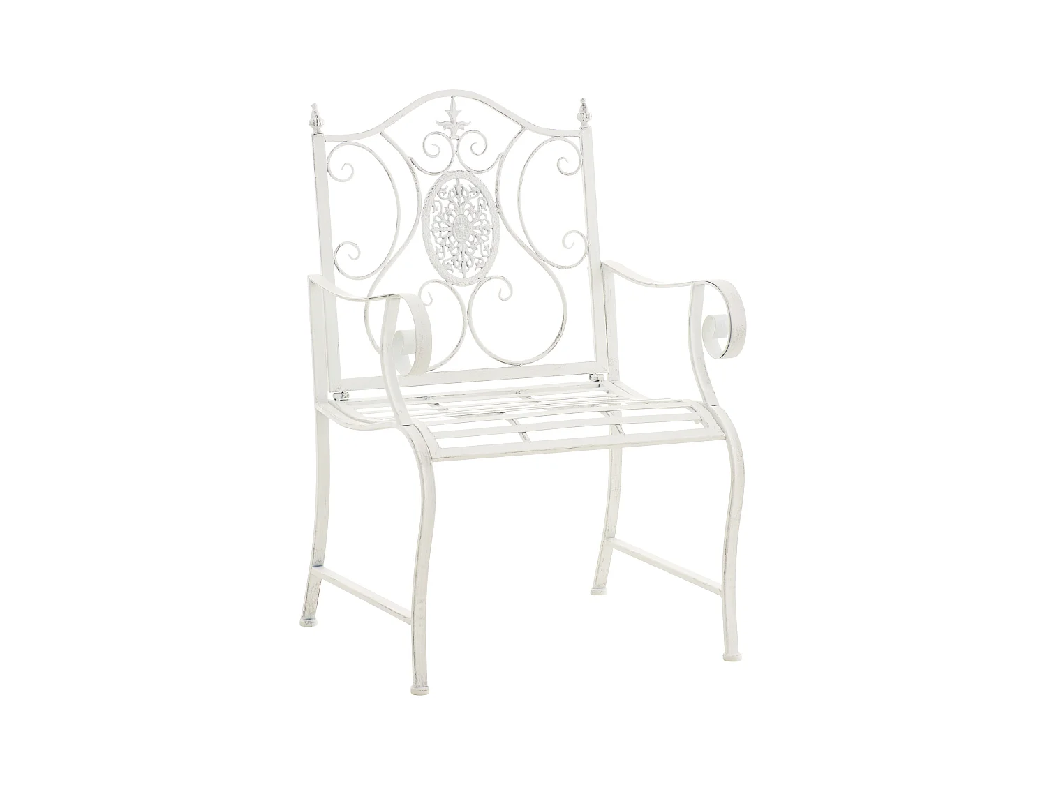 Chaises de jardin - Métal & Noir - Blanc antique - Punjab