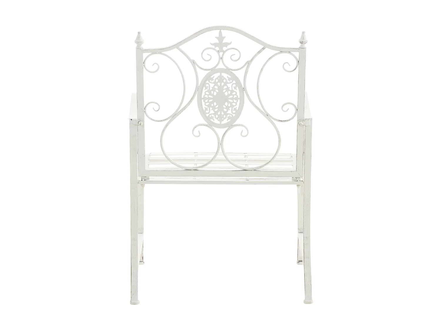 Gartenstuhl - Metall & schwarz - antik weiß - Punjab