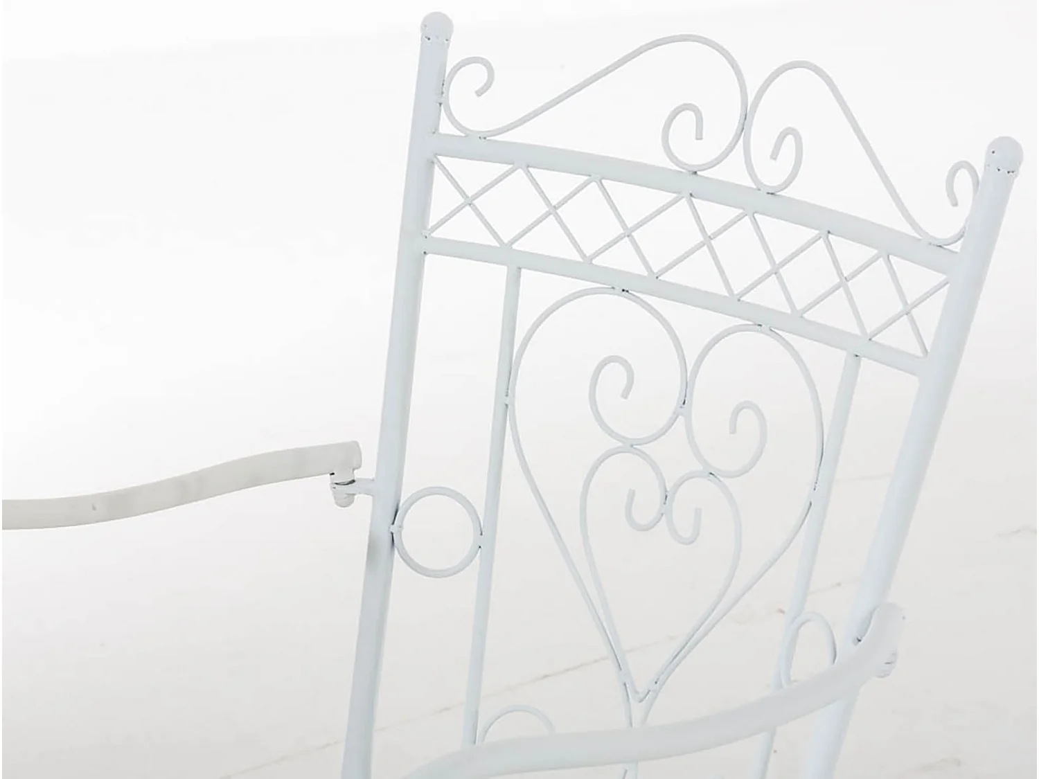 Lot de 2 Chaises de jardin - Métal & Métal - Blanc - Sheela