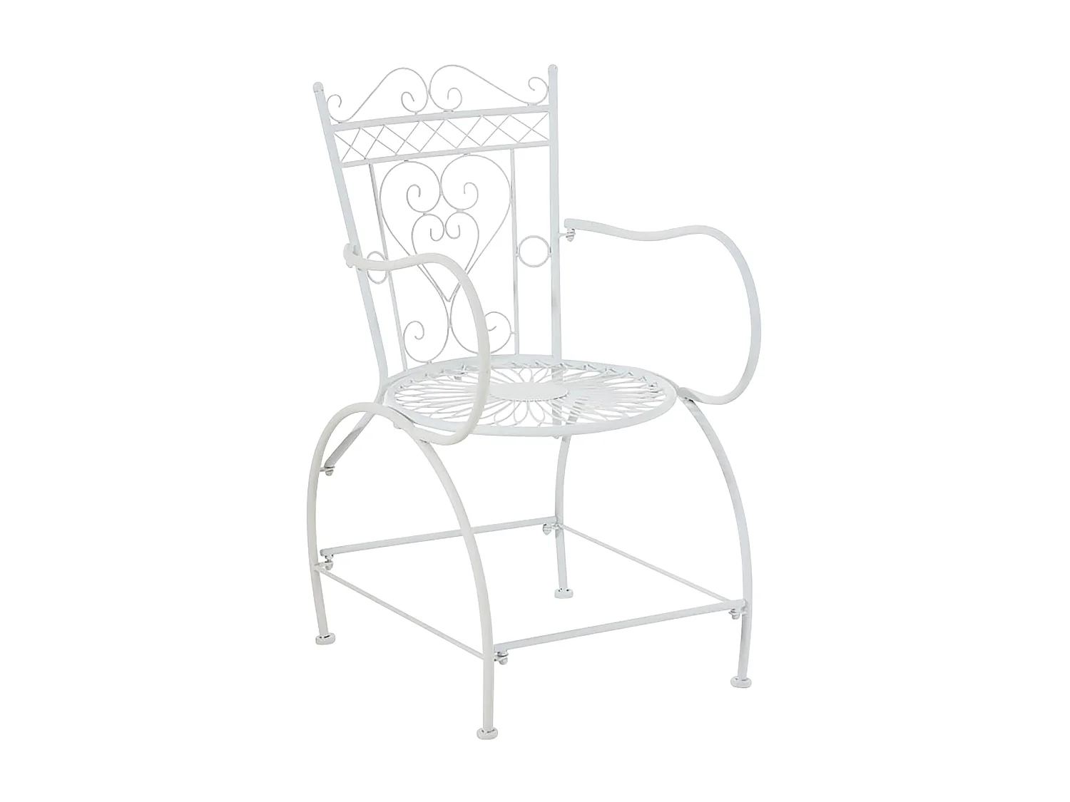 Lot de 2 Chaises de jardin - Métal & Métal - Blanc - Sheela