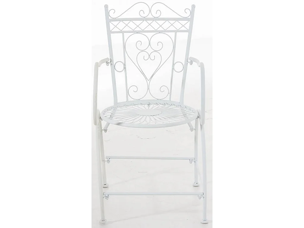 Lot de 2 Chaises de jardin - Métal & Métal - Blanc - Sheela