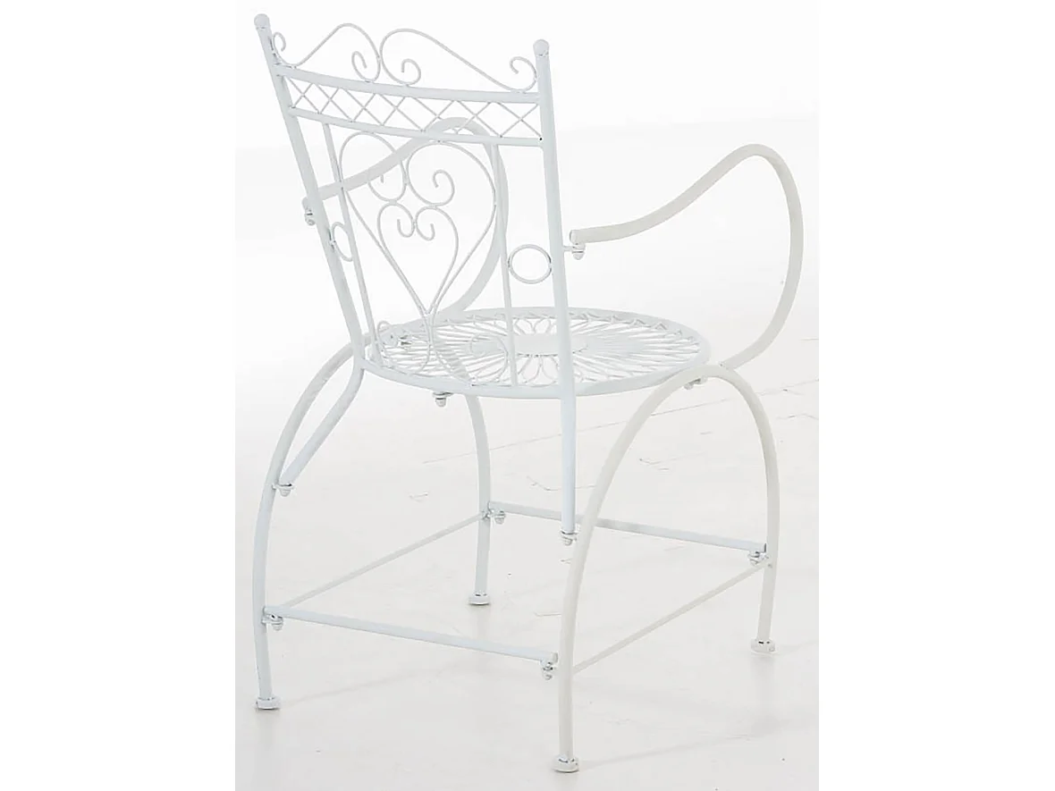 Lot de 2 Chaises de jardin - Métal & Métal - Blanc - Sheela