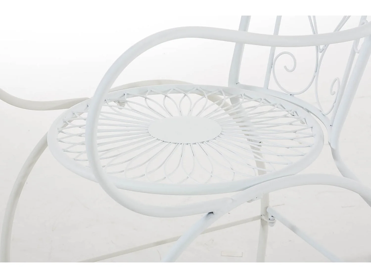 Lot de 2 Chaises de jardin - Métal & Métal - Blanc - Sheela