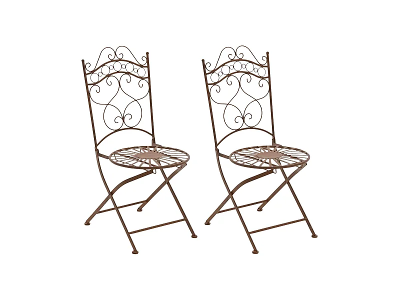 Set van 2 tuinstoel - Metalen & Gegalvaniseerd ijzer - antiek bruin - Indra