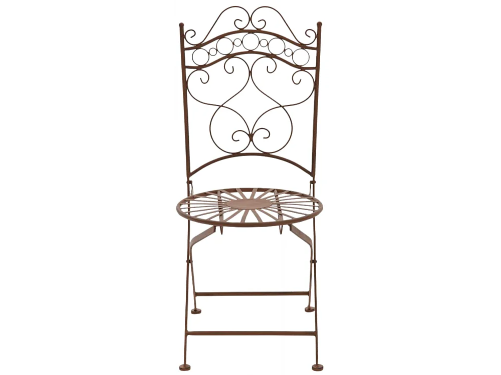 Lot de 2 Chaises de jardin - Métal & Fer galvanisé - Marron antique - Indra