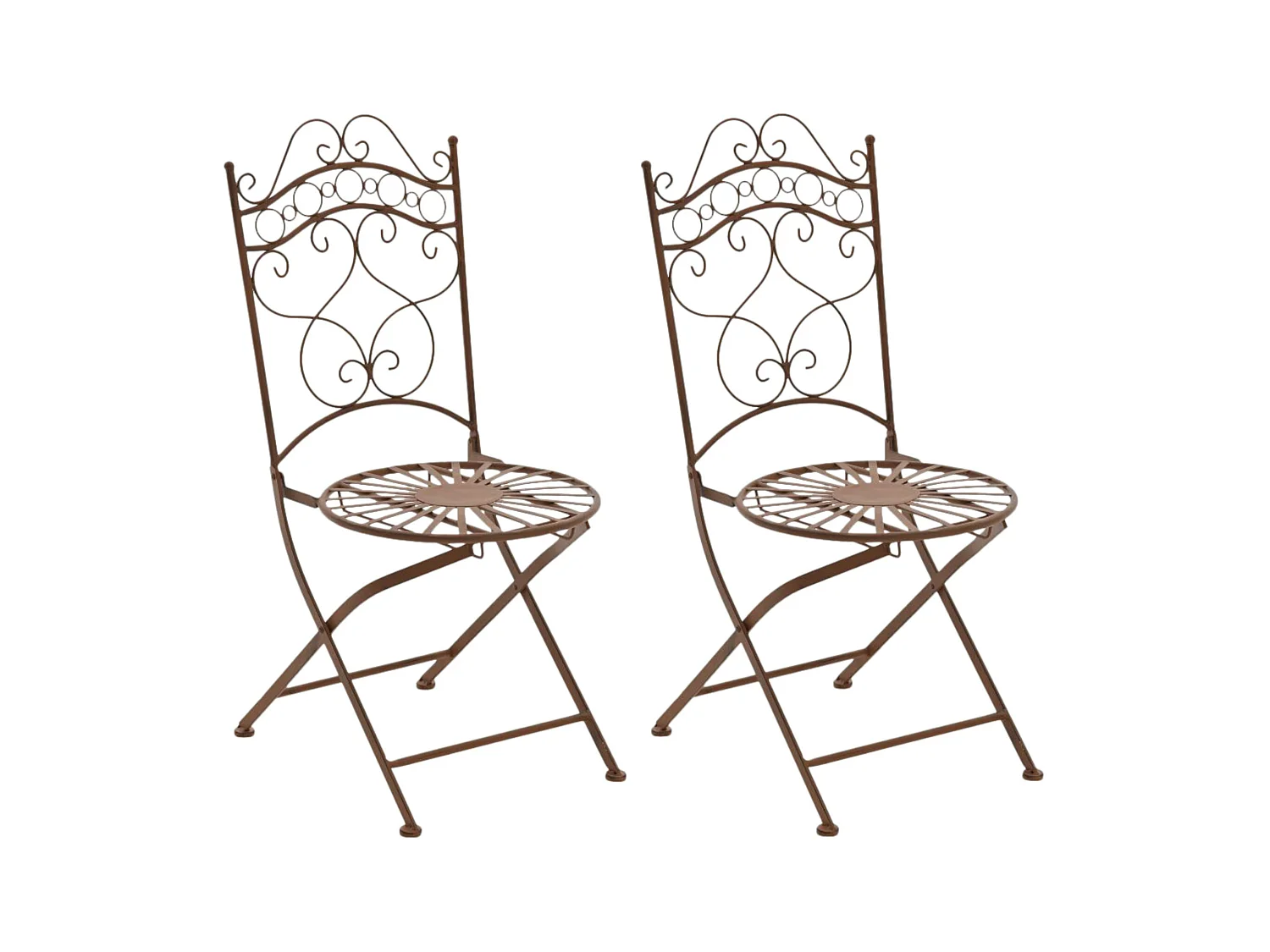 Set van 2 tuinstoel - Metalen & Gegalvaniseerd ijzer - antiek bruin - Indra
